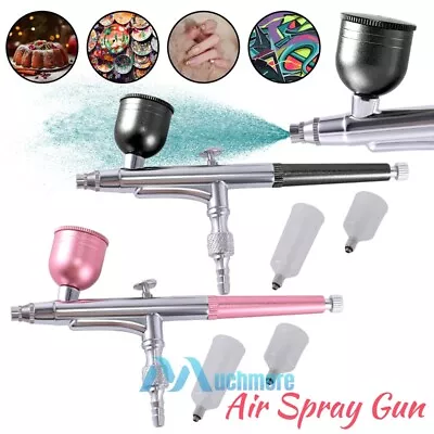 Dual Action Gravity Feed Airbrush Gun 0.3mm Spray Art Paint Kit Tattoo Nail Tool • $15.69