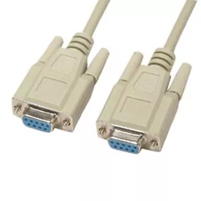 3 6 10 15 25 100 FT DB9 9-Pin RS232 Serial Female To Female Cable Cord Ivory LOT • $13.59