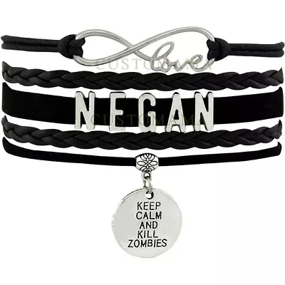 Infinity Love Negan Bracelet Heart Charm Keep Calm And Kill Zombies • £8.99