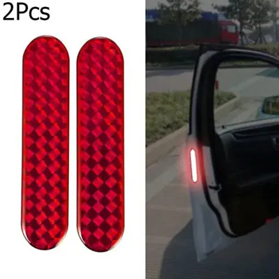 2Pcs Reflective Red Safety Warning Strips Tape Car Door Bumper Reflector Sticker • $2.22