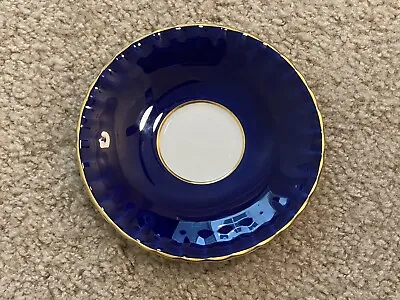 Aynsley Oban Shape Colbalt Blue Orphan Saucer Only Match Orchard Gold Butterfly • £26.49