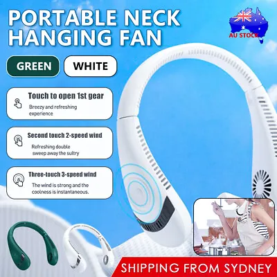 $25.99 • Buy NEW Neck Fan Bladeless Hanging Air Cooler USB Rechargeable Portable Personal AU