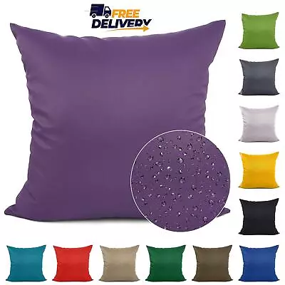 Luxury Waterproof Cushion Covers Outdoor Garden Furniture Plain Cushions Cover • £5.99