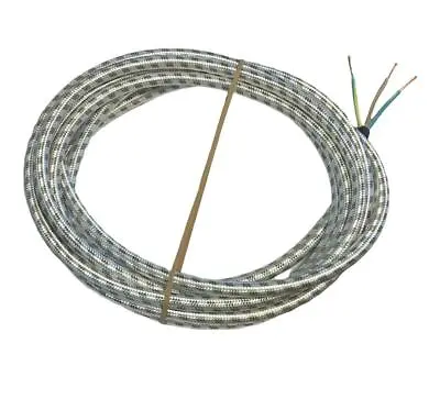 £3.99 • Buy Steam Iron Flex Cable /Cotton Covered/Braided Flexible 3 Core 1mm Sold Per Metre
