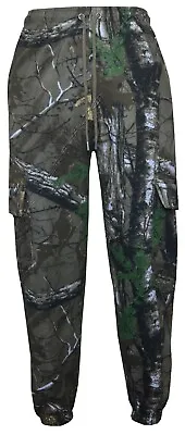Mens Camouflage Jungle Print Cargo Combat Fleece Jogging Bottoms Trouser S-5XL • £15.95