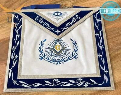 Masonic Blue Lodge Master Mason With Embroidered Border Masonic Apron • $79.99