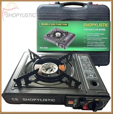 Portable Camping Stove Single Burner Hob Cooker With Gas Refills Out Door Garden • £18.45