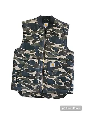 Carhartt Woodland Camo Vest L Dead Stock Super Rare Hunting • $54.70