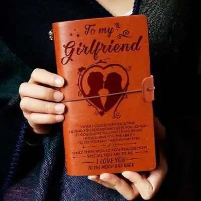 To My Girlfriend I Love You From Boyfriend Engraved Leather Journal Notebook • $29.95