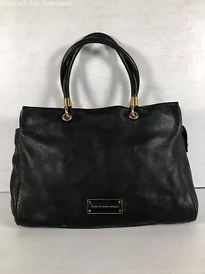 Marc By Marc Jacobs Womens Black Leather Double Handles Medium Shoulder Bag • $34.99