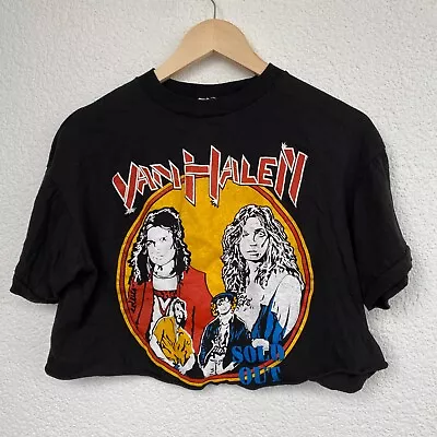 Vintage VAN HALEN “SOLD OUT” Cropped T-shirt M Rock Band Single Stitch 70s 80s • £43.37