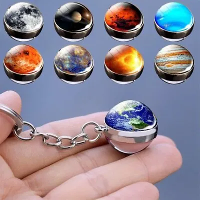 Glow In The Dark 12 Constellation Galaxy Solar Keychain Ring Space Ball Planet • $2.25