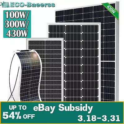 100W 200W 300W 800WWatt 12V Monocrystalline Solar Panel Home RV Charger Off Grid • $52.69