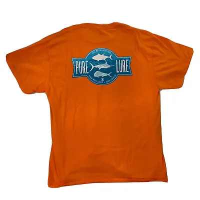 Pure Lure Myrtle Beach SC Salt Water Expeditions Short Sleeve T Shirt Orange XL • $12.97