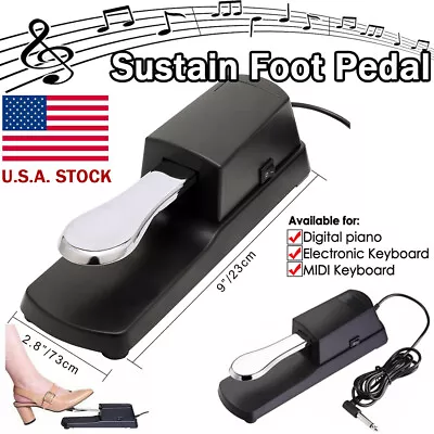 Damper Sustain Foot Pedal For Electric Digital Piano MIDI Keyboard Yamaha Casio • $13.49