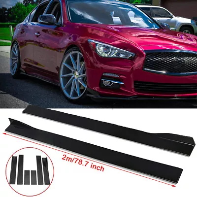 78.7'' Car Side Skirt Splitter Lip Glossy Black For Infiniti Q50 Q60 Q70 G37 G35 • $75.09