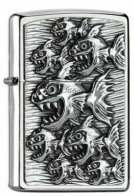New Zippo Lighter Pirhana Fish  Comic Animal Petrol Windproof • £58.50