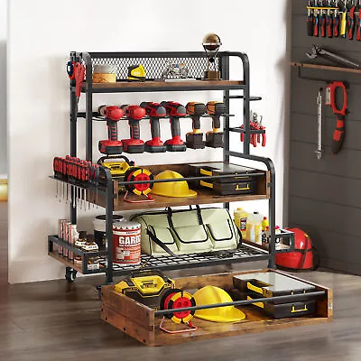 Mobile Power Tools Organizer Cart Garage Floor Storage Cart W/Wheel For Mechanic • $99.99