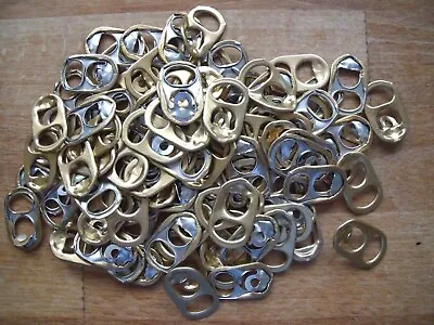 100 Aluminium Can Ring Pulls - Gold Semi Circular Hole Type Art Crafts Etc • £4.55