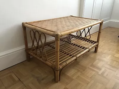 £59.99 • Buy Vintage Boho Bamboo Cane Wicker Rattan Coffee Table