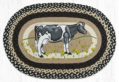 $37.85 • Buy Cow In Field Flowers Rug 20  X 30 , Earth Rugs, Country Primitive Farmhouse