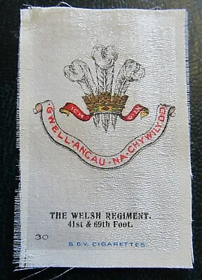 £2.95 • Buy BDV Cigarette Silks Card Ww1 Era Military Welsh Regiment