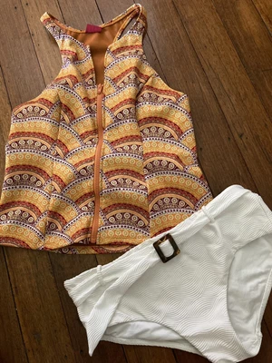 $55 • Buy Tigerlily Racer Back Wetsuit Swim Singlet + Retro Seafolly  Bottoms Size 14
