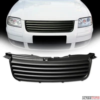 Matte Black Badgeless Horizontal Front Hood Grille ABS For 01-05 VW Passat B5.5 • $47