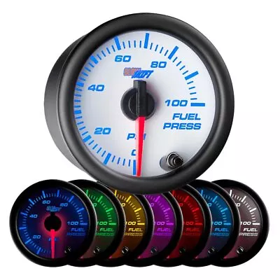 2 1/16  GlowShift White 7 Color LED 0 - 100psi Electrical Fuel Pressure Gauge • $92.99