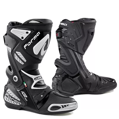 Motorcycle Boots | Forma Ice Pro Flow Road Racing Track Race Black Moto Gp Tech • $299