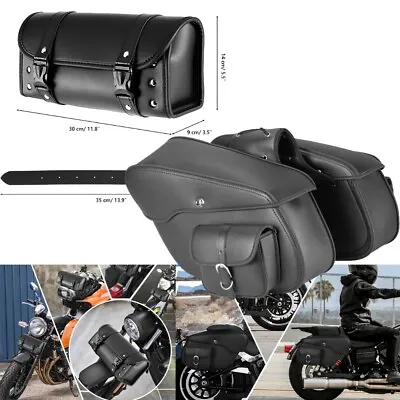 Motorcycle Side Saddle Bags + Tool Bag For Honda VTX1300C VTX1300R 1300S VTX1800 • $145.99