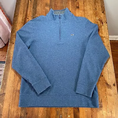 Vineyard Vines Sweater Mens Medium Blue Pullover 1/4 Zip Performance Stretch • $19.99