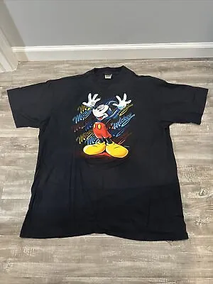 Vtg 90s Mickey Unlimited Velva Sheen T Shirt XL Disney Mickey Mouse • $34.95