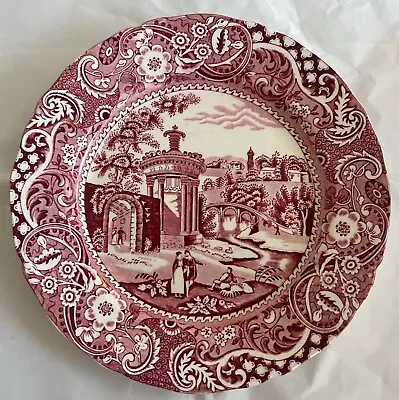 Vtg W R Midwinter LANDSCAPE Red & White Transferware 8  Dessert Plate ~ England • $12.45