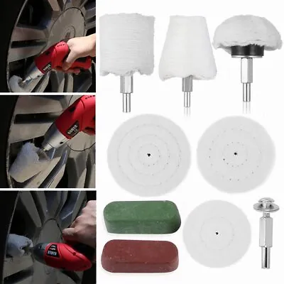 £9.99 • Buy 9Pcs Set Polishing Buffing Pads Mop Wheel Buffer Pad Drill Kit For Car Polisher