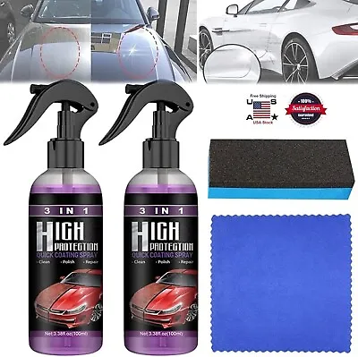 3 In 1 High Protection Quick Car Coat Ceramic Coating Spray Hydrophobic 100ML US • $15.95