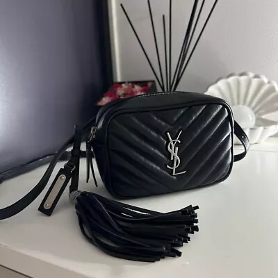 Saint Laurent YSL Logo Crossbody Bag Waist Pouch Women With Tassel 2way Black • $1289.26