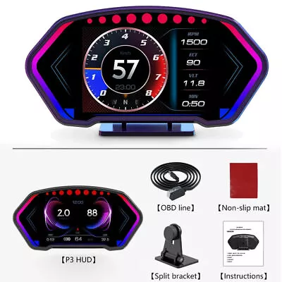 ANCEL P3 Head Up Display Auto GPS Speedometer Multi-function OBD LCD Instrument • $59.99