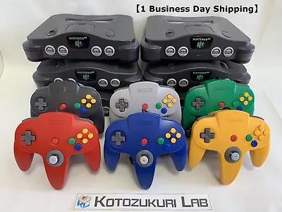 Nintendo 64 Black Console + Controller + Accessory Region Free Used Tested • $131.24