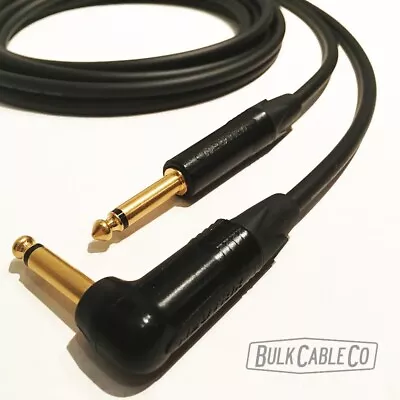 20 Ft -  Mogami 2524 Guitar Cable - Neutrik Right Ra To Straight St Gold Plugs • $50