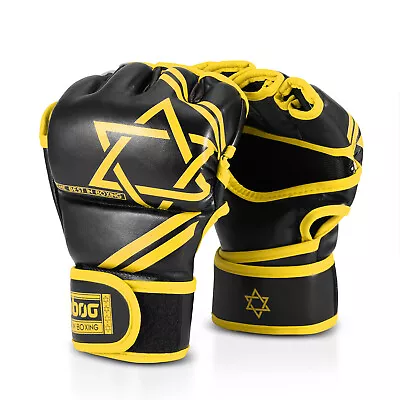 MMA Gloves Fingerless Boxing Gloves For Men Women And Teen UFC Grappling Yellow • $25.99