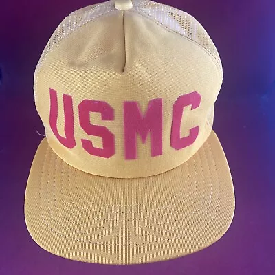 Vintage USMC Snapback Trucker Hat U.S Marine Corps Hat Stitched USA New Era New • $34.99