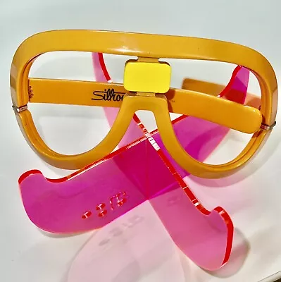 VINTAGE  SILHOUETTE FUTURA 563 Orange Yellow SUNGLASSES No Lenses Repaired As Is • $900