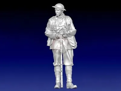 Resicast 1/35 British Infantryman 1917 WWI Standing Holding His Rifle 357021 • $27.95