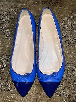 J. Crew Ballet Flat Point Bow Shoes Size 10 Blue • $18.50