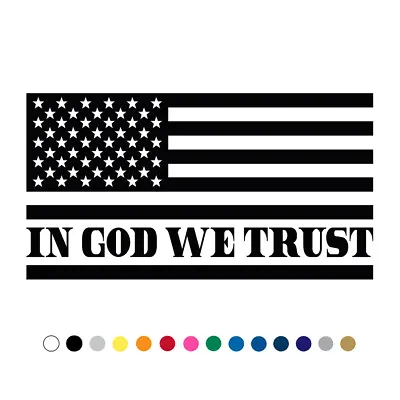 American Flag In God We Trust Decal Car Truck Laptop Vinyl Sticker V2 • $21.83