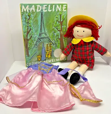 Vtg 90s Madeline Lot 15  Cloth Doll HCDJ Book & Princess Dress W/ Hat • $29.99