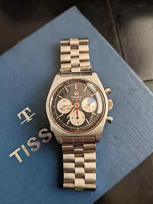 Vintage 1970s Tissot Seastar Panda  1281 Chronograph  40502 +bracelet Mens Watch • $2399