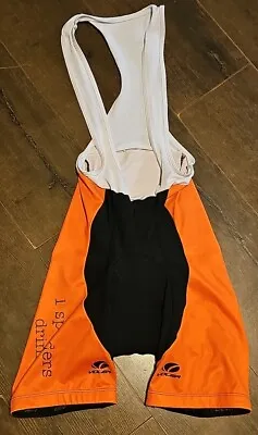 Voler Bib Shorts Mens Large Black White Orange  Bike Cycling Padded Stretch • $45