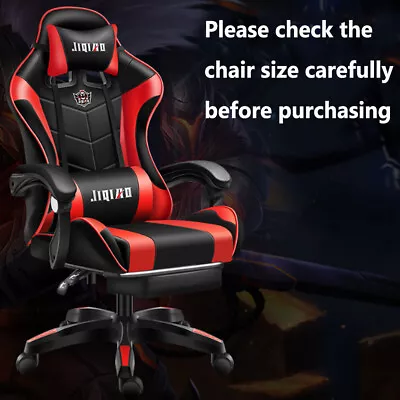 Gaming Office Chair Racing Executive With Footrest Computer Seat PU Leather • $125.99